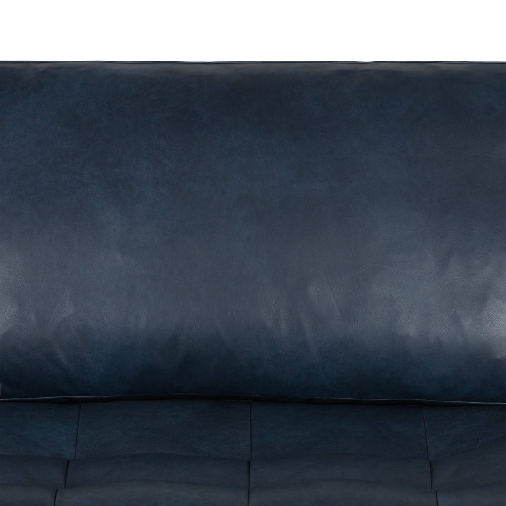 W&F Collection | Napa 104.5" Leather Right-Facing Sectional Sofa (Midnight Blue)