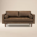 W&F Collection | Napa 72" Leather Apartment Sofa (Cocoa Brown)