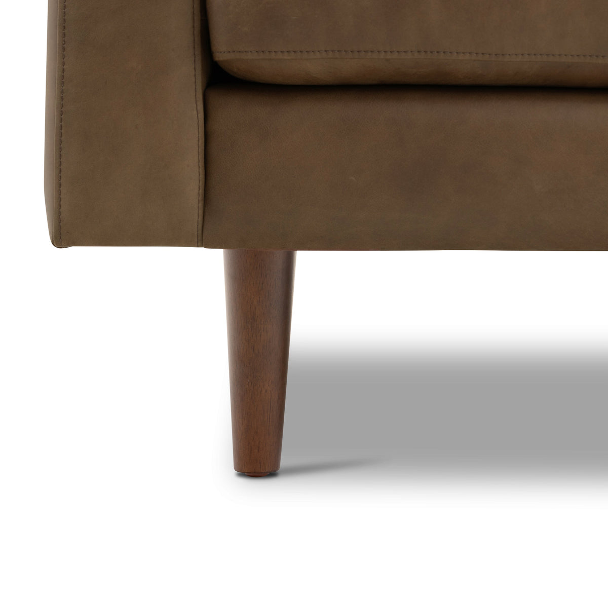 W&F Collection | Napa 72" Leather Apartment Sofa (Cocoa Brown)