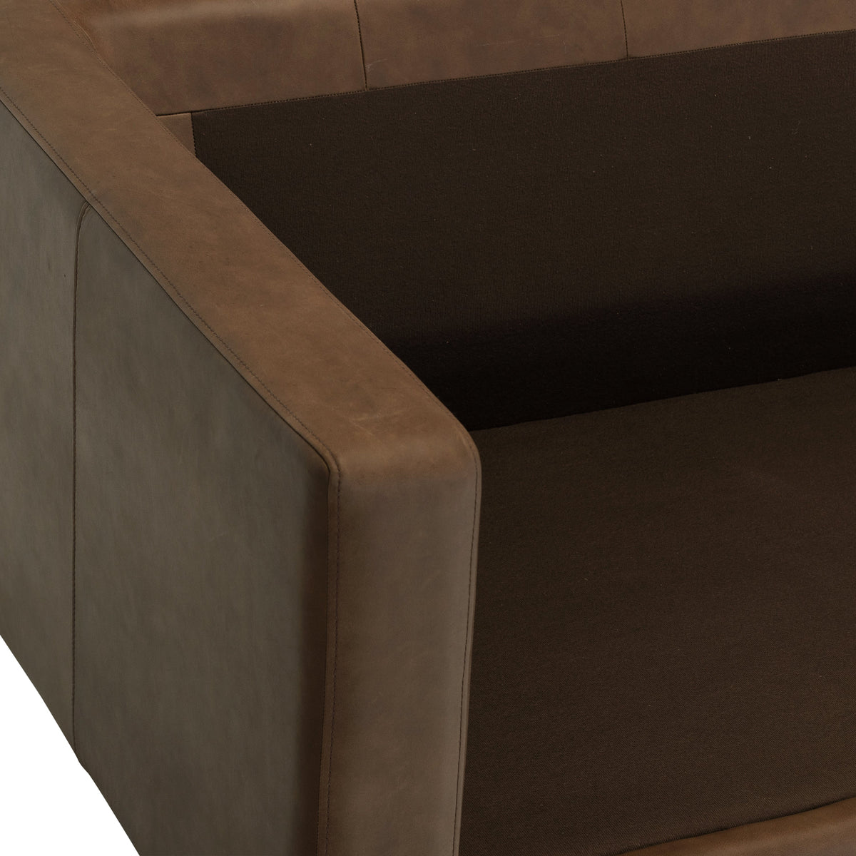 W&F Collection | Napa 72" Leather Apartment Sofa (Cocoa Brown)