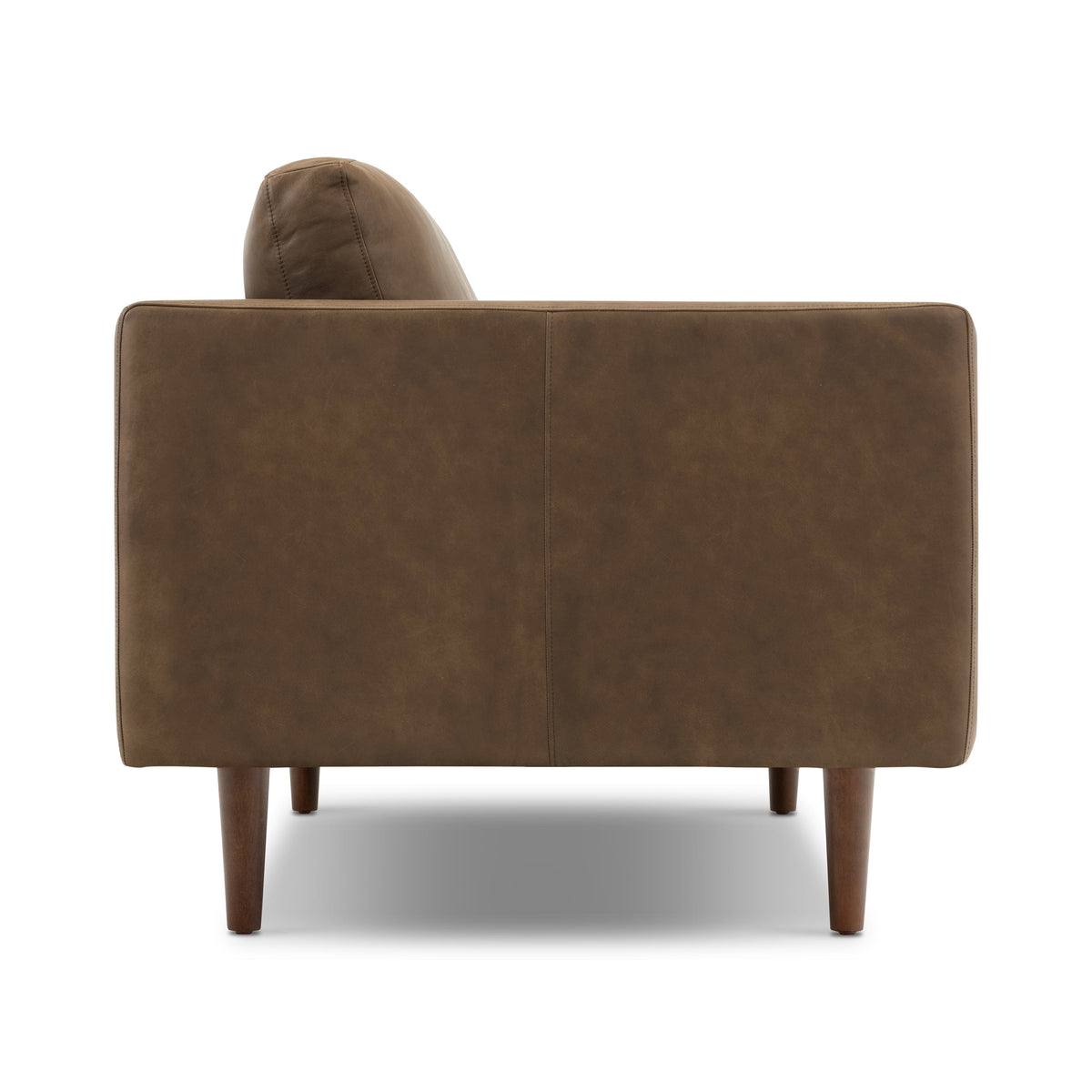 W&F Collection | Napa 72" Leather Apartment Sofa (Cocoa Brown)