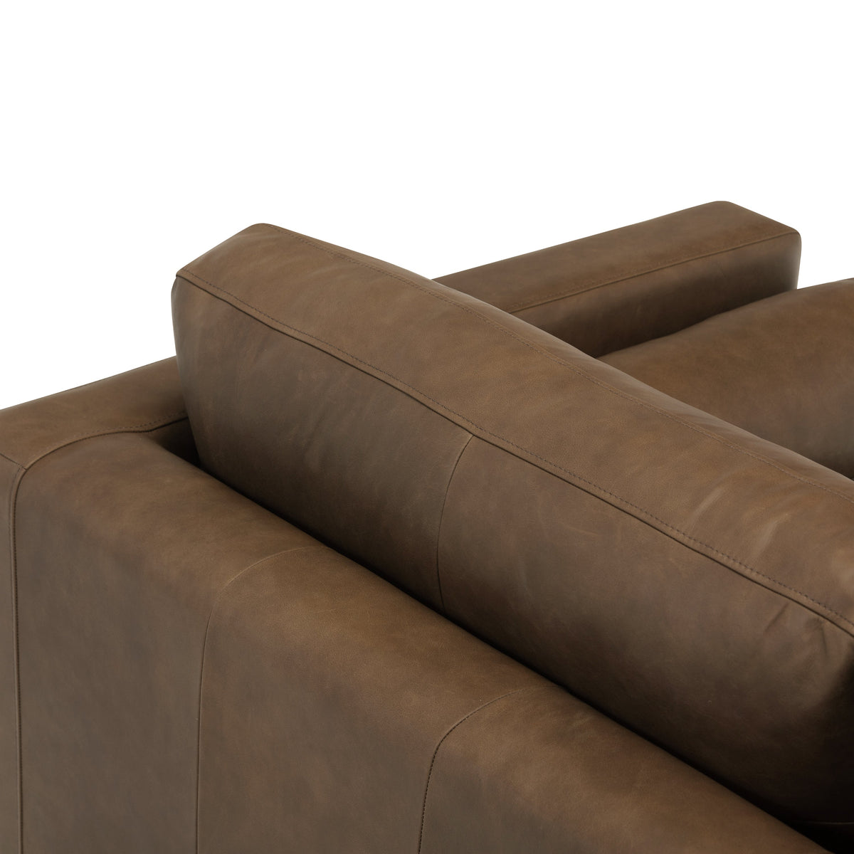 W&F Collection | Napa 72" Leather Apartment Sofa (Cocoa Brown)