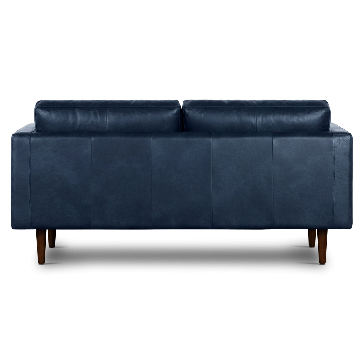 W&F Collection | Napa 72" Leather Apartment Sofa (Midnight Blue)