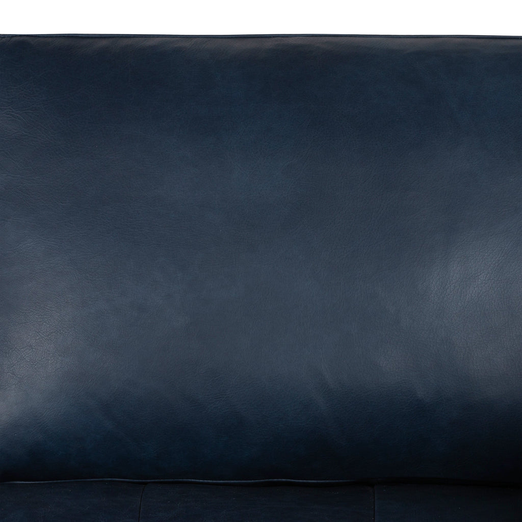 W&F Collection | Napa 72" Leather Apartment Sofa (Midnight Blue)