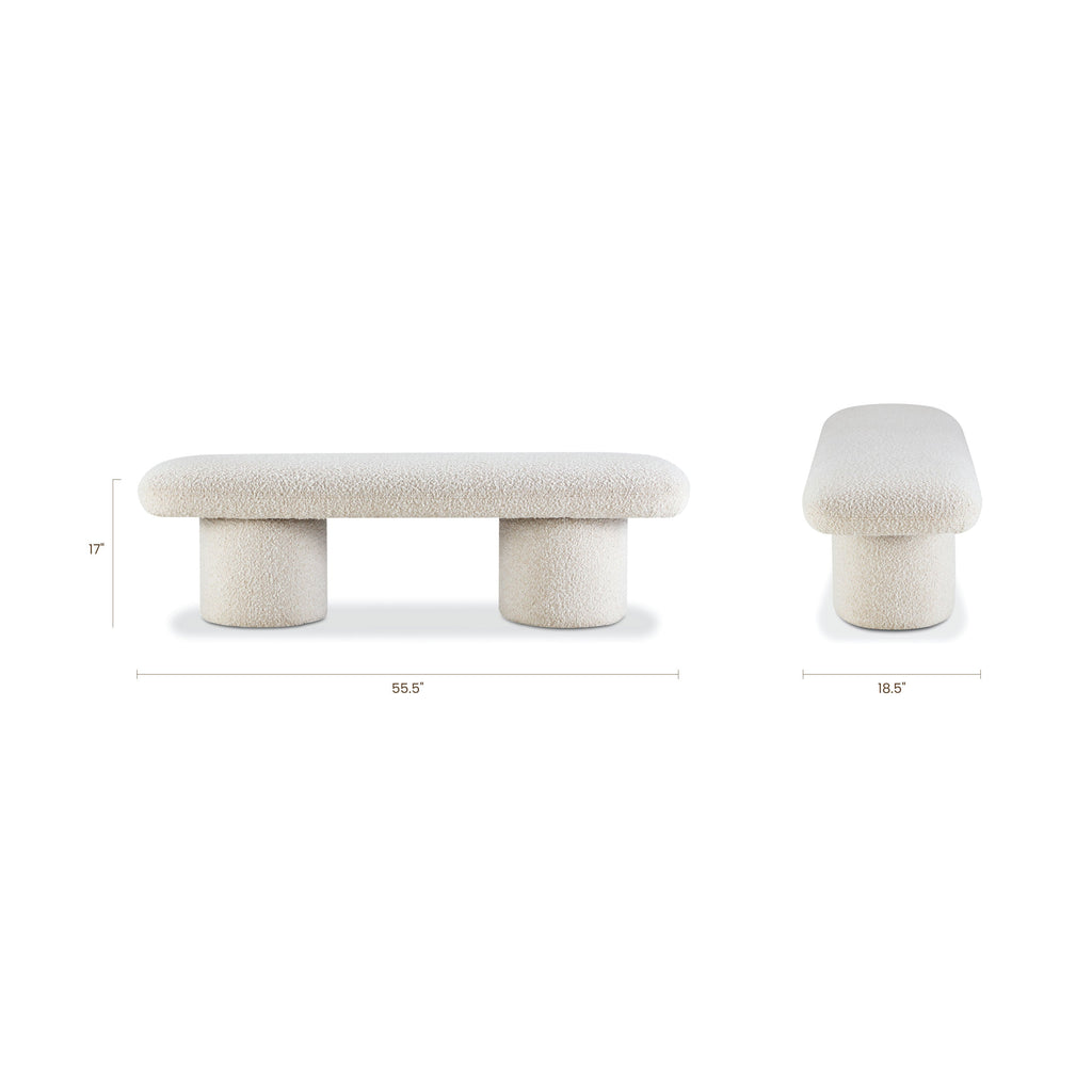 W&F Collection | Este Bench (Crema White Boucle)
