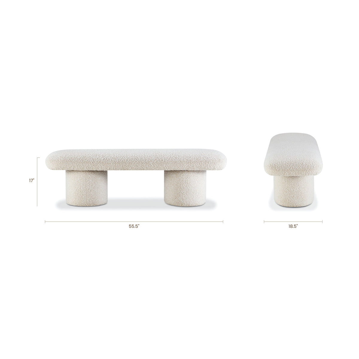 W&F Collection | Este Bench (Crema White Boucle)