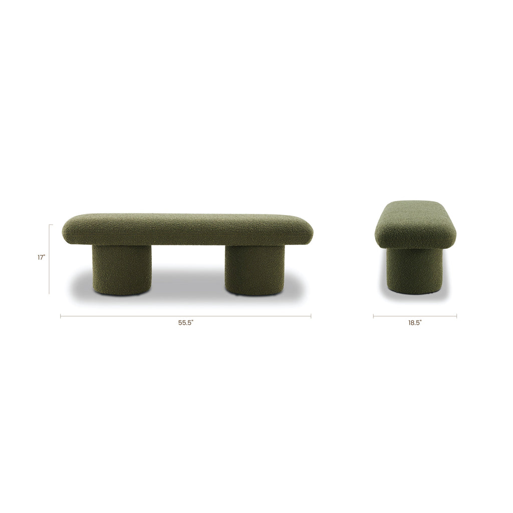 W&F Collection | Este Bench (Fern Green Boucle)