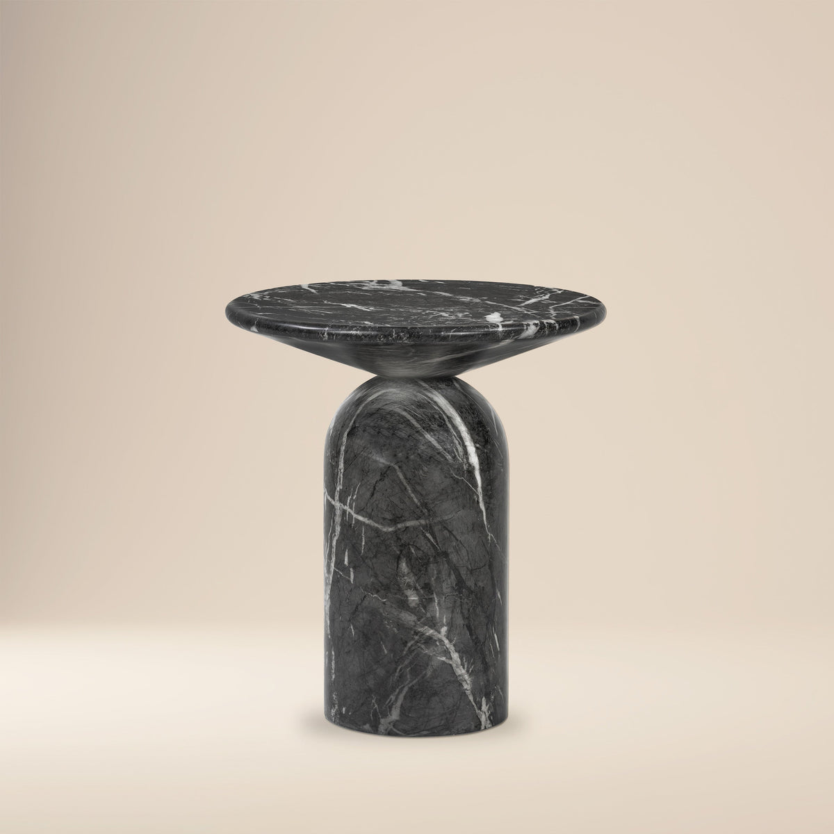 W&F Collection | Wels End Table (Black Marble)