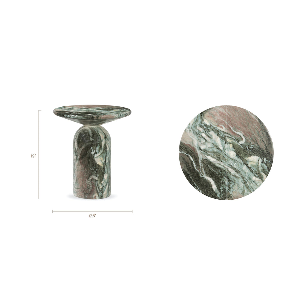 W&F Collection | Wels End Table (Green Marble)