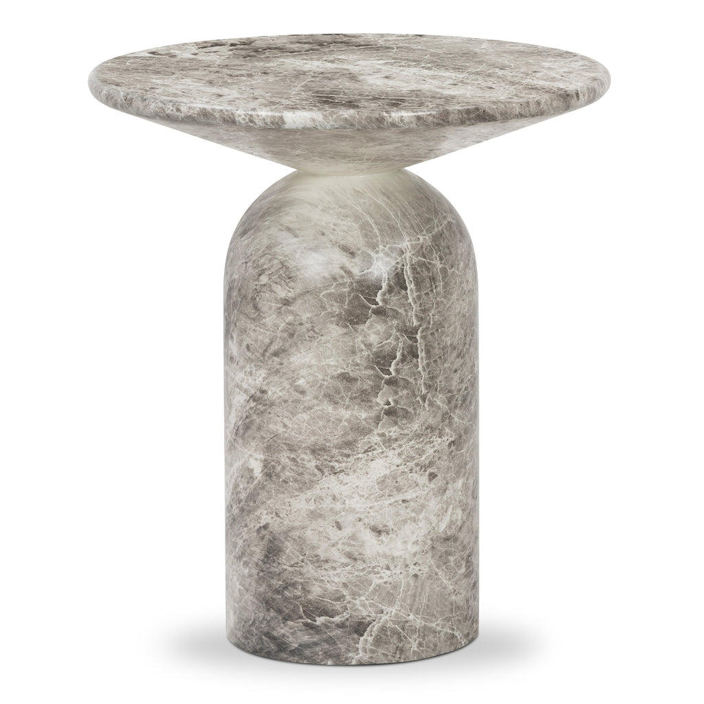 W&F Collection | Wels End Table (Grey Marble)
