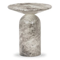 W&F Collection | Wels End Table (Grey Marble)