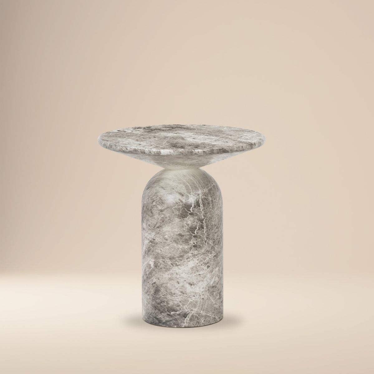 W&F Collection | Wels End Table (Grey Marble)