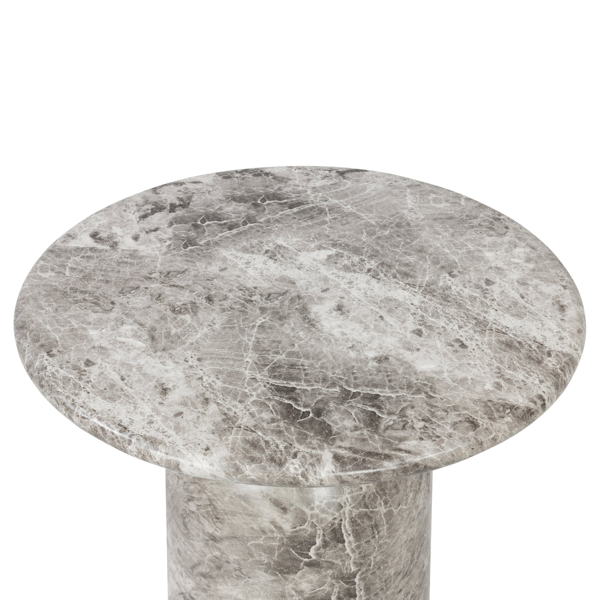 W&F Collection | Wels End Table (Grey Marble)
