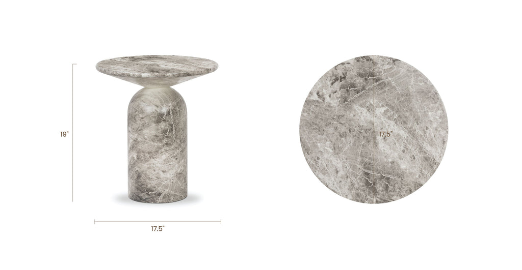 W&F Collection | Wels End Table (Grey Marble)