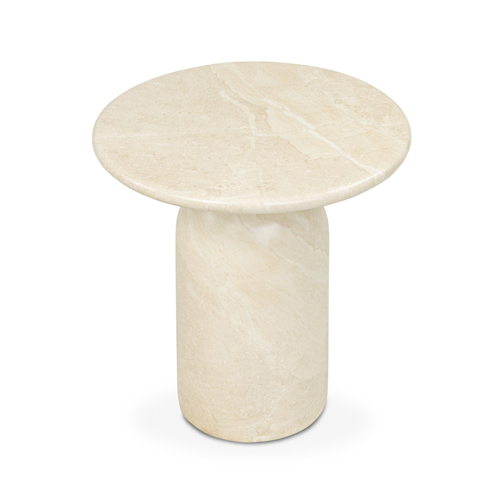 W&F Collection | Wels End Table (Sandstone White)