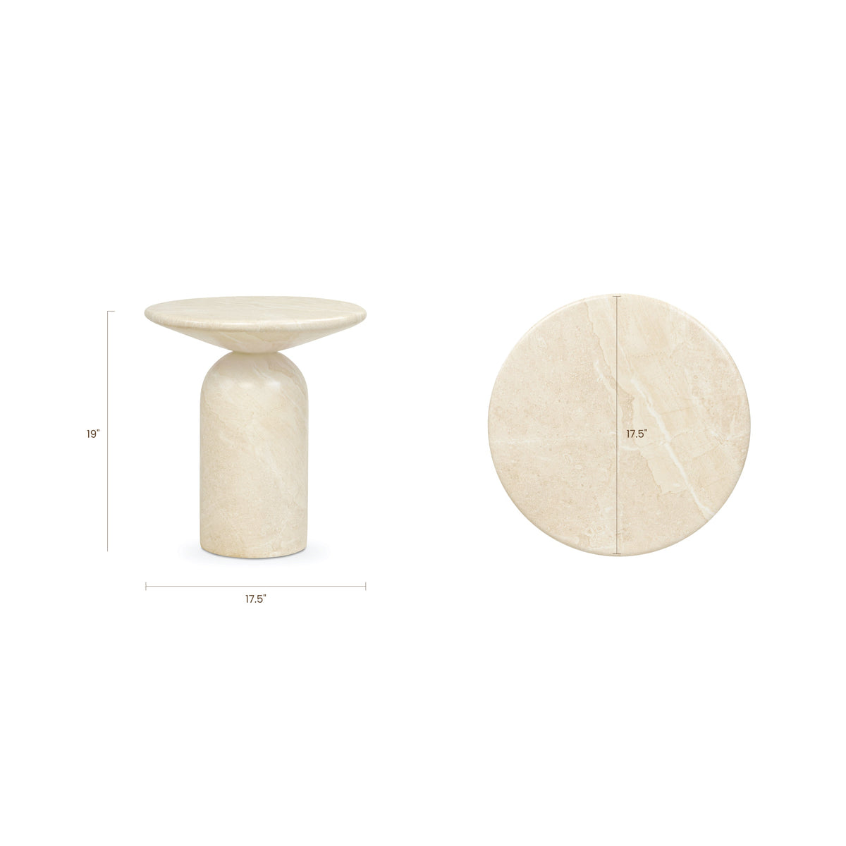 W&F Collection | Wels End Table (Sandstone White)