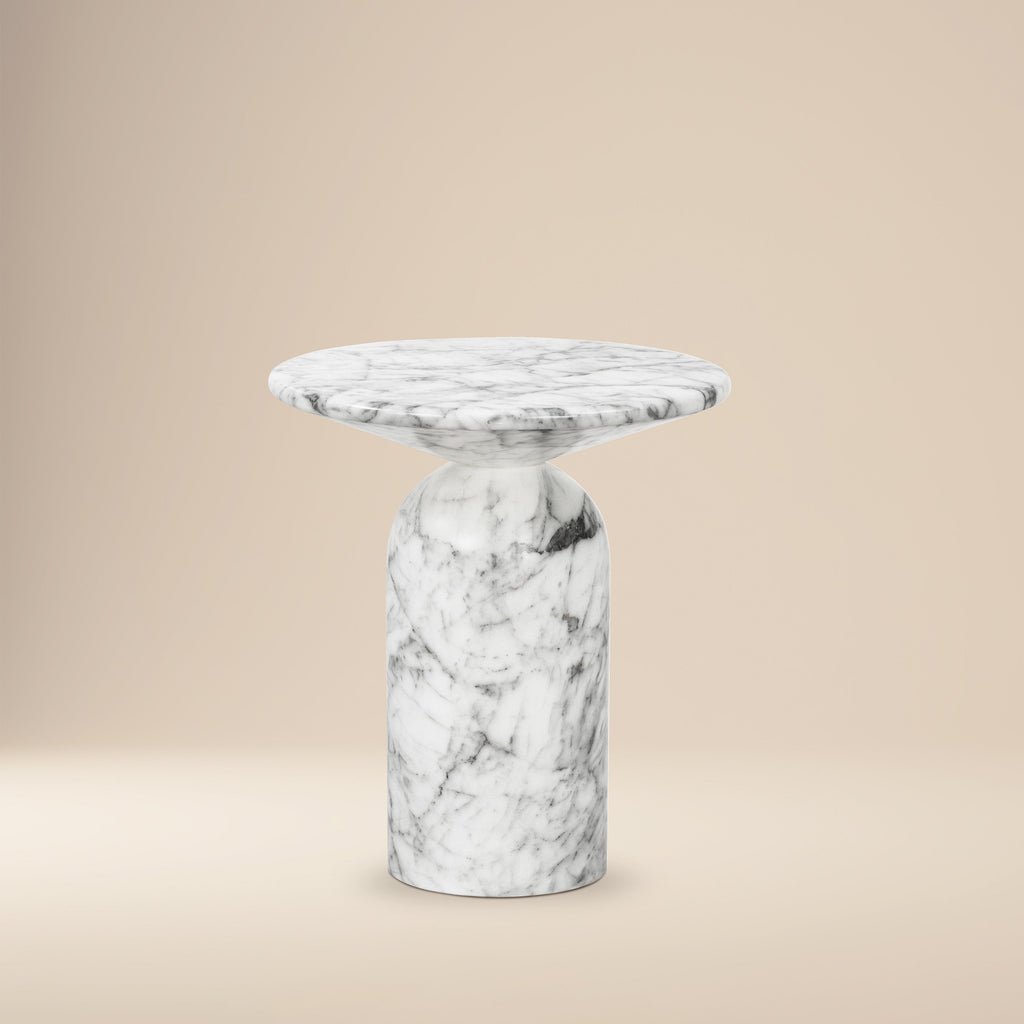 W&F Collection | Wels End Table (White Marble)