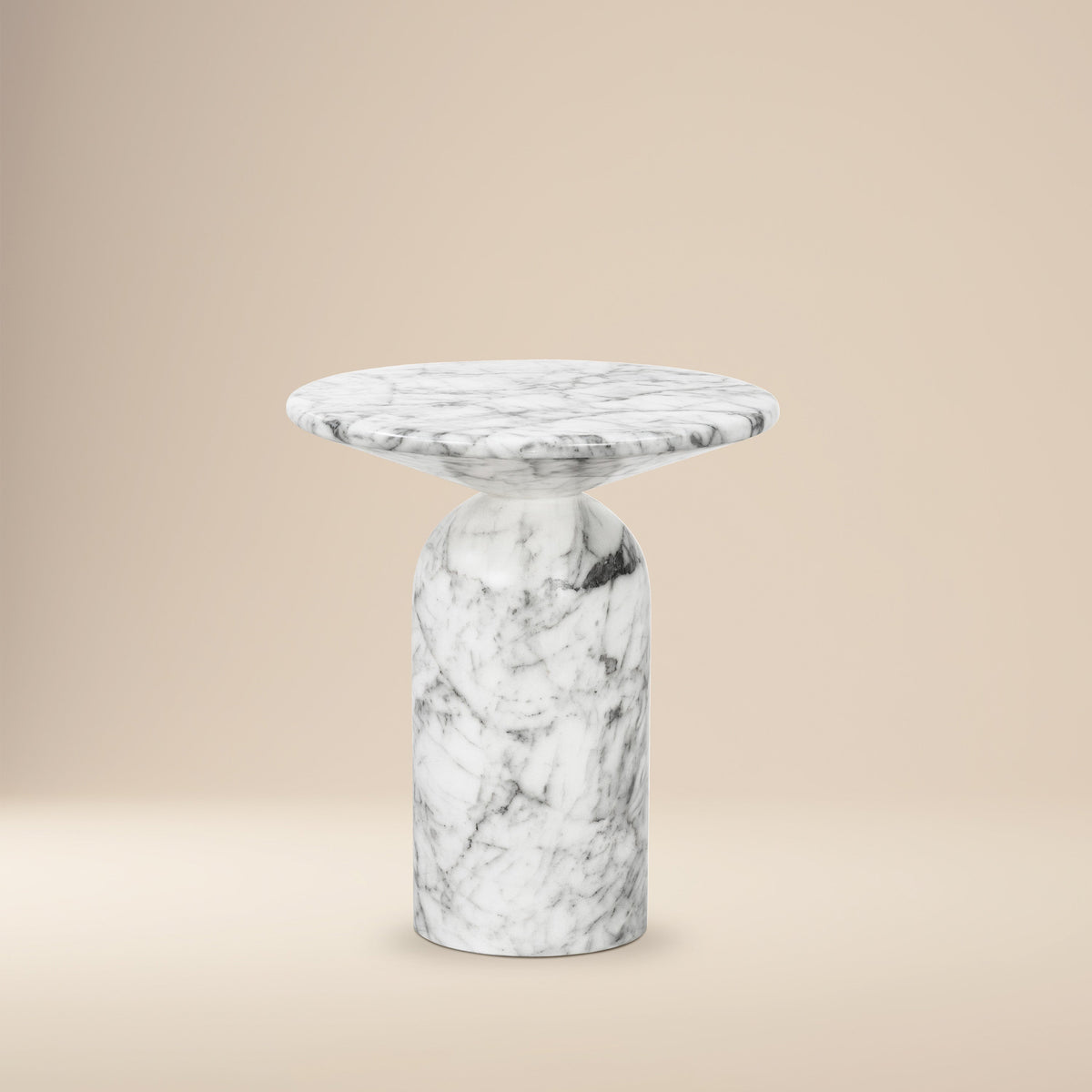W&F Collection | Wels End Table (White Marble)