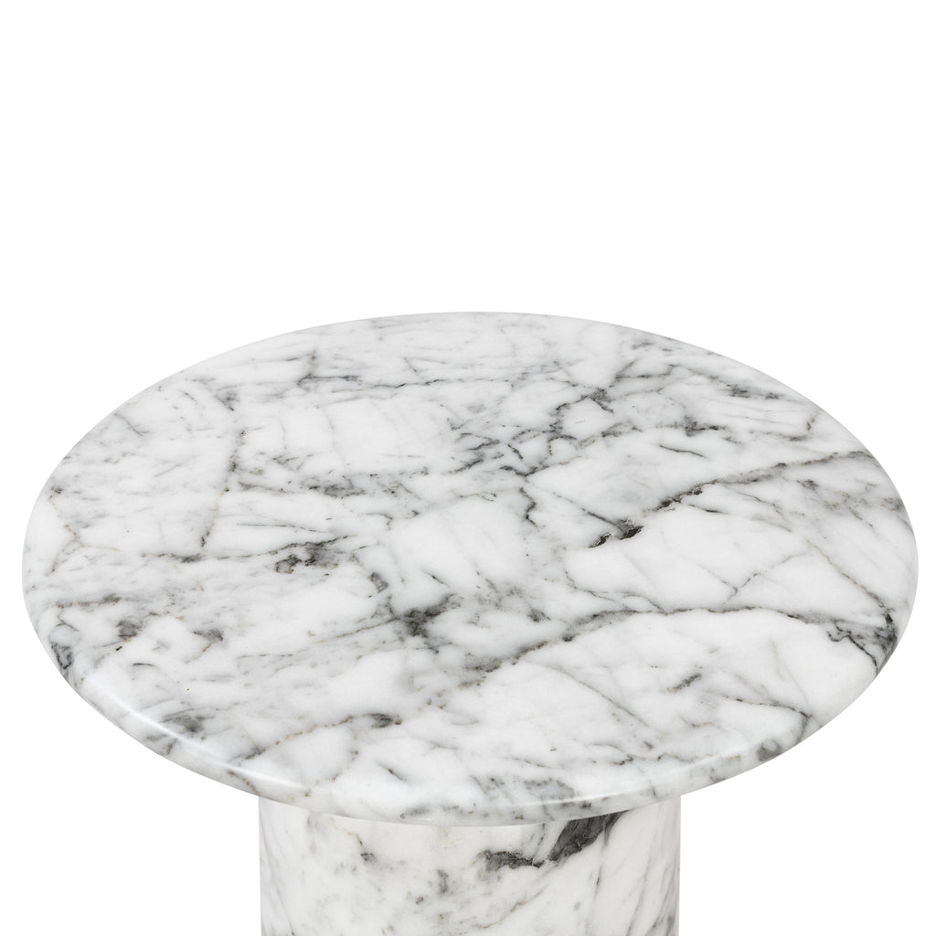 W&F Collection | Wels End Table (White Marble)