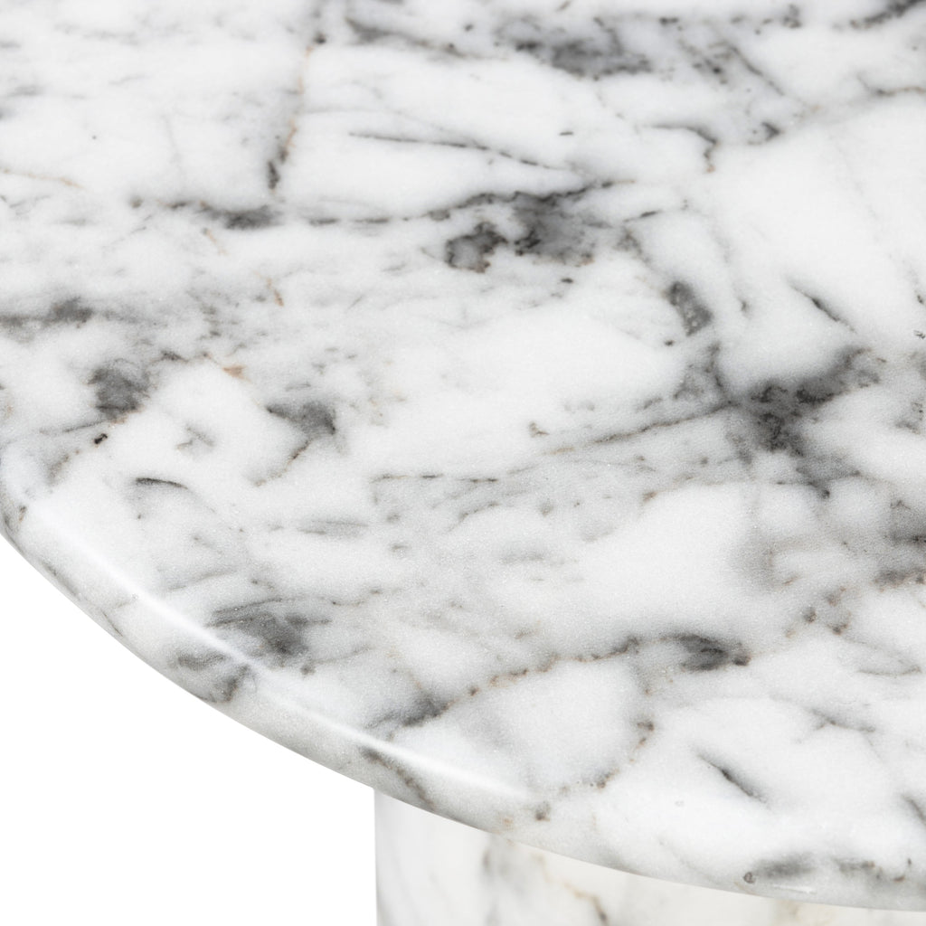 W&F Collection | Wels End Table (White Marble)
