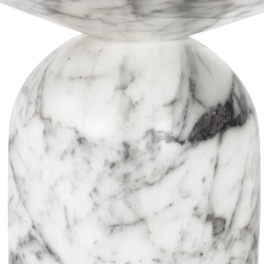 W&F Collection | Wels End Table (White Marble)