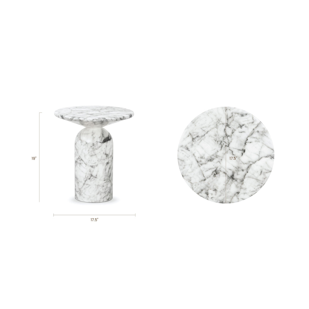 W&F Collection | Wels End Table (White Marble)