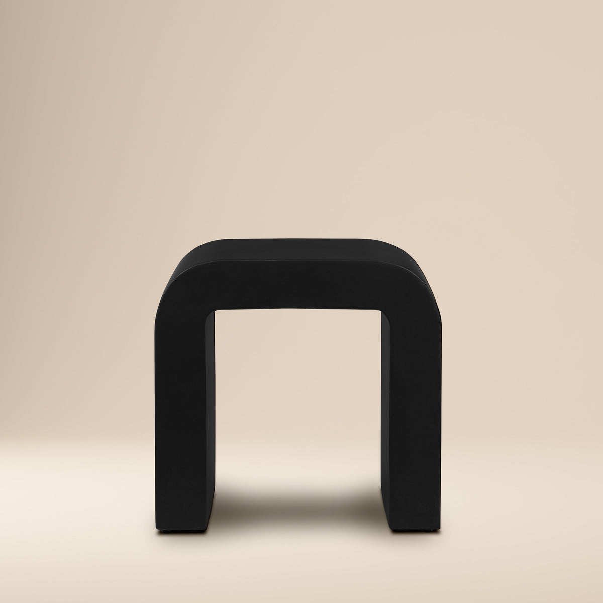W&F Collection | Naples Horseshoe Side Table (Black Concrete)