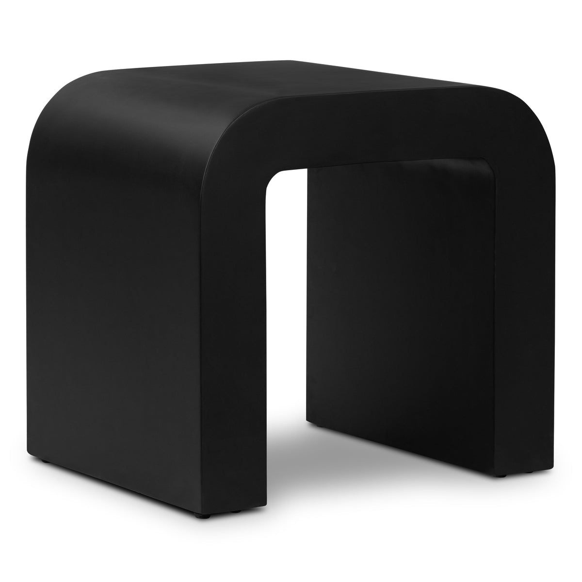 W&F Collection | Naples Horseshoe Side Table (Black Concrete)