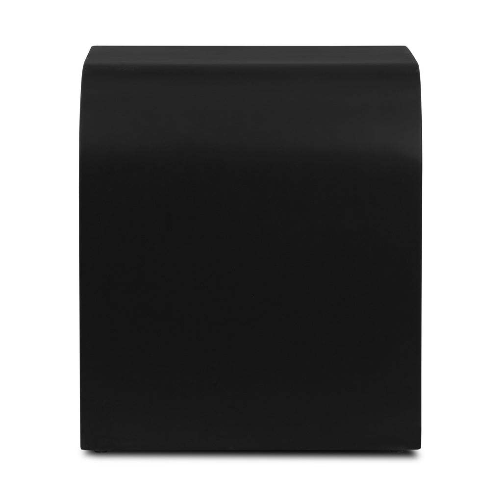 W&F Collection | Naples Horseshoe Side Table (Black Concrete)