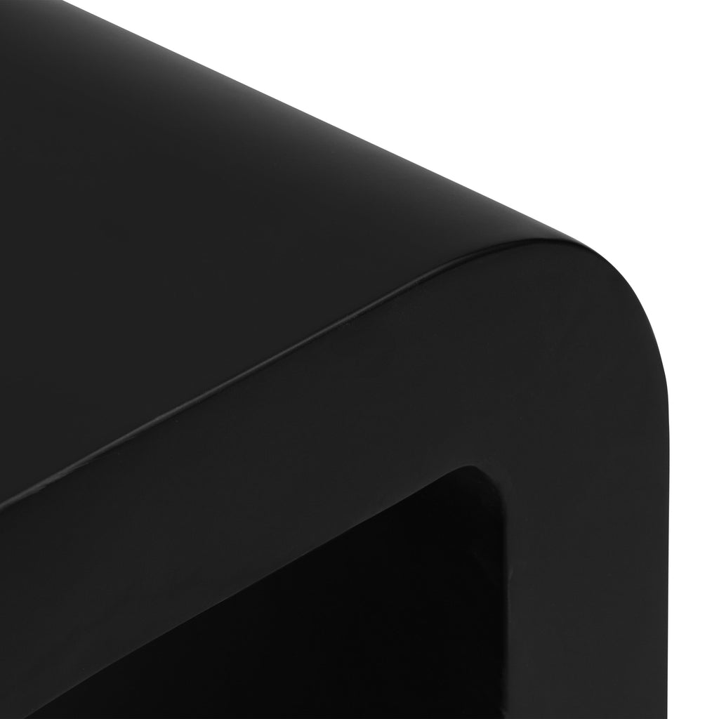 W&F Collection | Naples Horseshoe Side Table (Black Concrete)