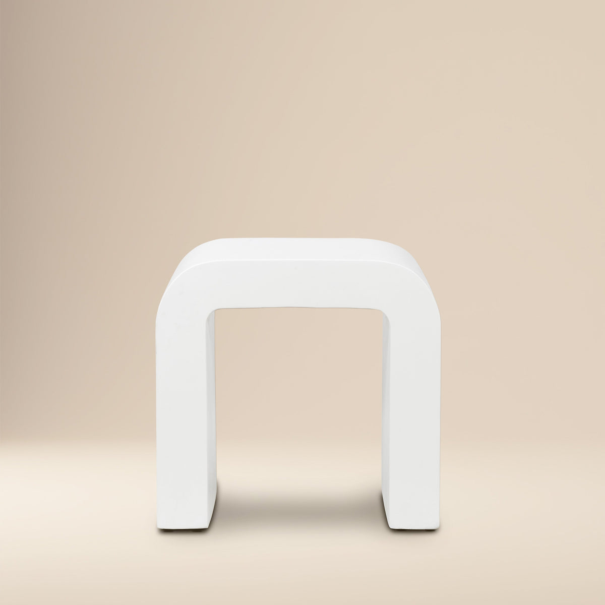 W&F Collection | Naples Horseshoe Side Table (Ivory Concrete)
