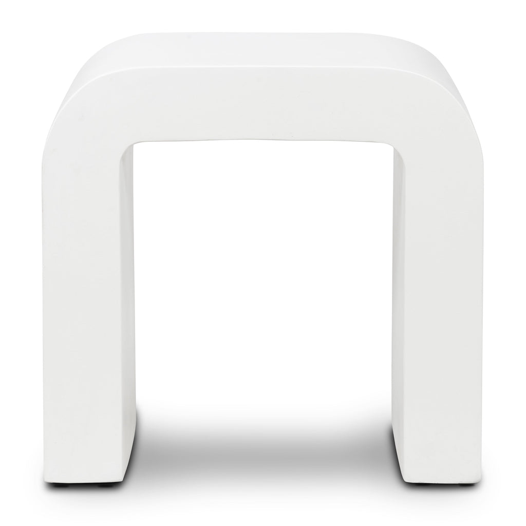 W&F Collection | Naples Horseshoe Side Table (Ivory Concrete)