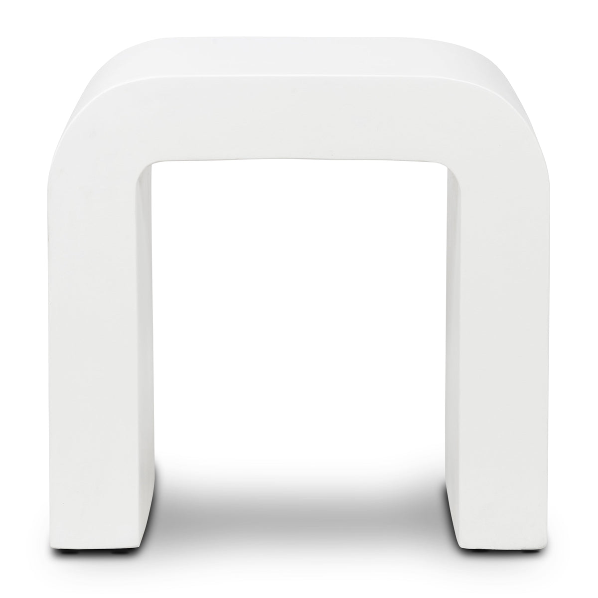 W&F Collection | Naples Horseshoe Side Table (Ivory Concrete)