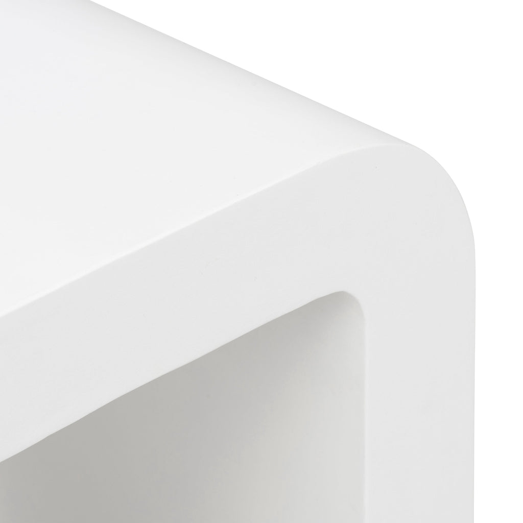 W&F Collection | Naples Horseshoe Side Table (Ivory Concrete)