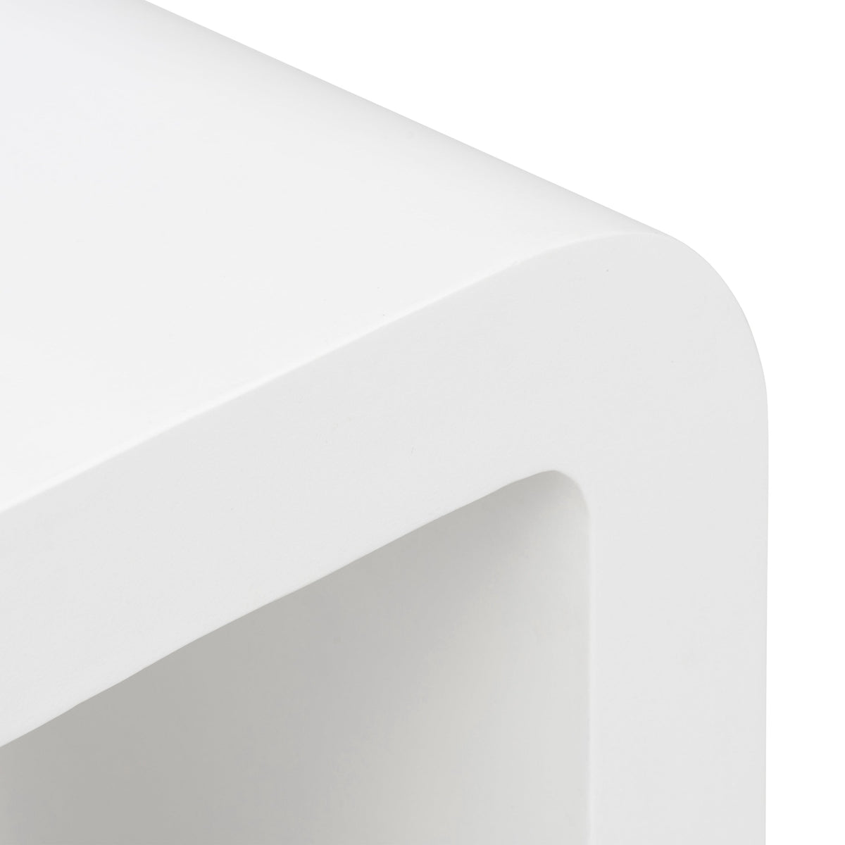 W&F Collection | Naples Horseshoe Side Table (Ivory Concrete)