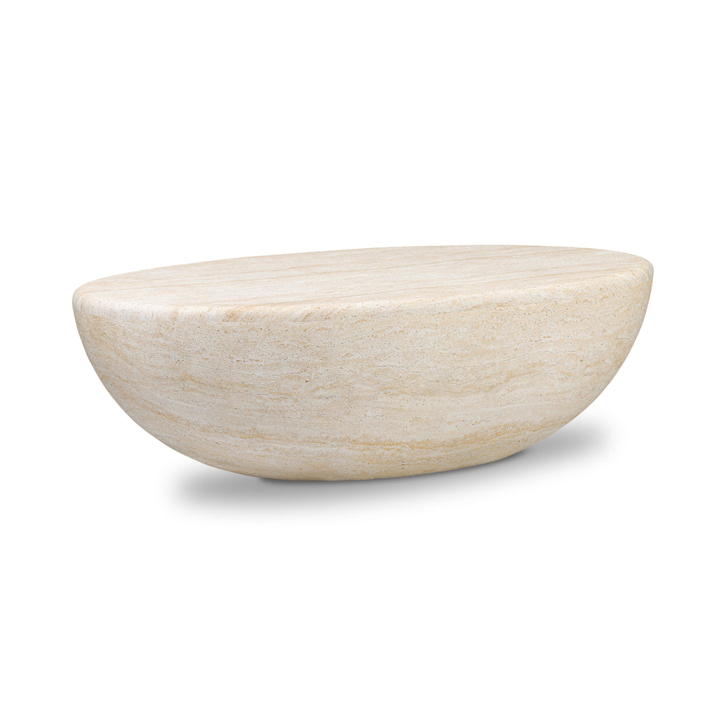 W&F Collection | Trevi Oval Coffee Table (Travertine)