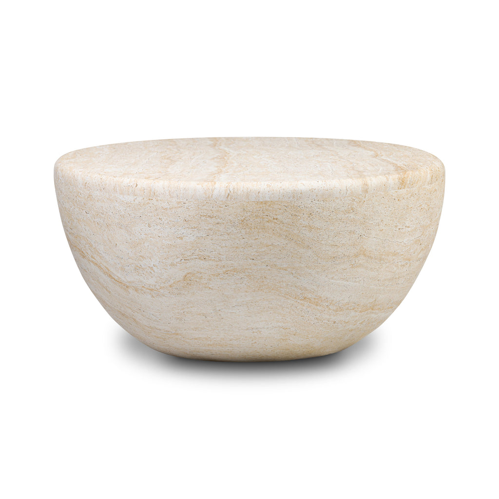W&F Collection | Trevi Oval Coffee Table (Travertine)
