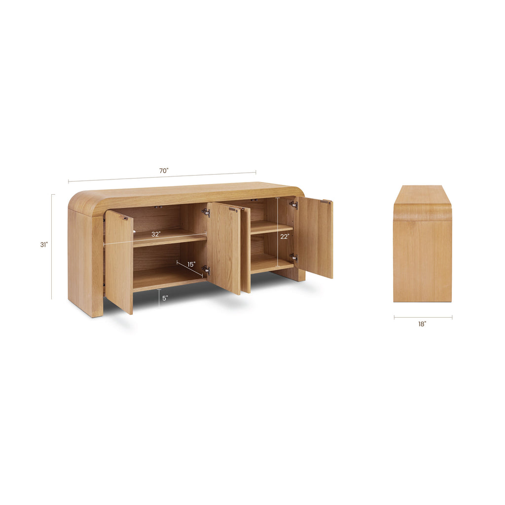 W&F Collection | Cirq 70" Sideboard (Natural)