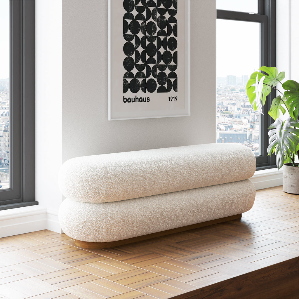 W&F Collection | Varde Bench (Froth White Boucle)