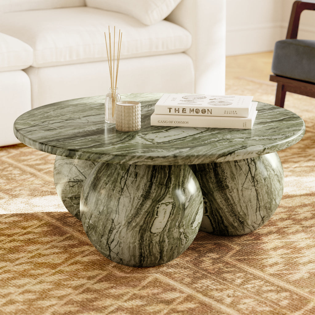 W&F Collection | Marmo Coffee Table (Seaweed Green)