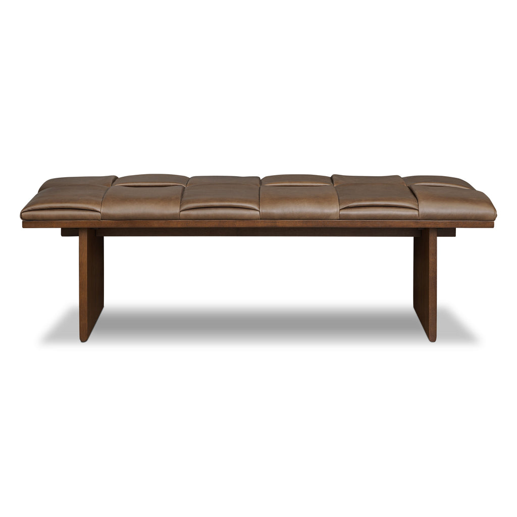 W&F Collection | Lapua 55" Leather Bench (Cocoa Brown)