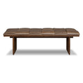 W&F Collection | Lapua 55" Leather Bench (Cocoa Brown)