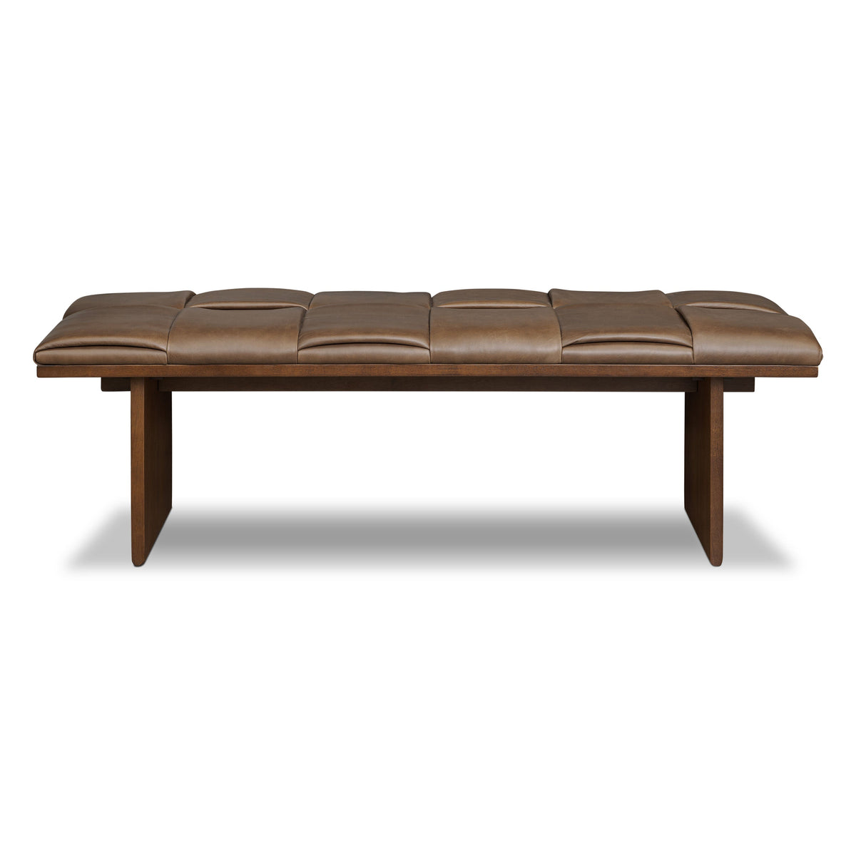 W&F Collection | Lapua 55" Leather Bench (Cocoa Brown)