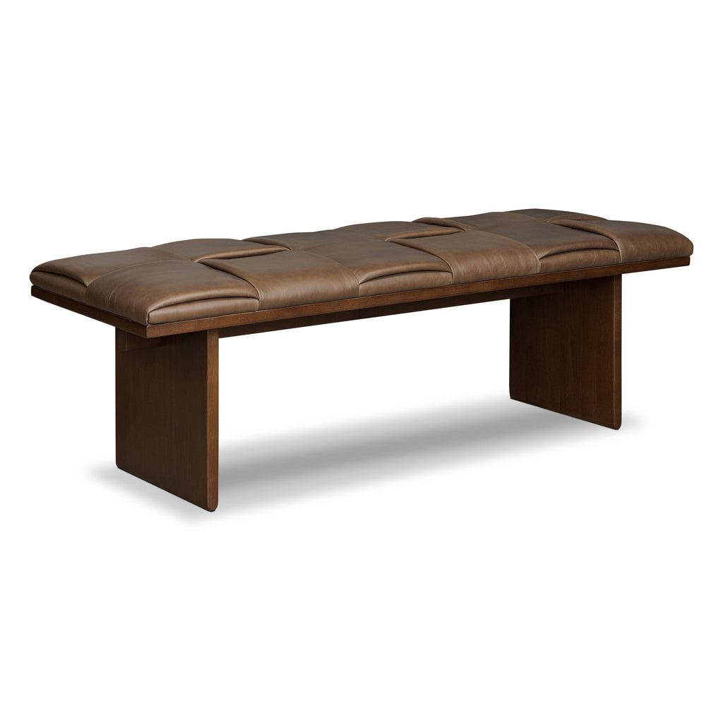 W&F Collection | Lapua 55" Leather Bench (Cocoa Brown)