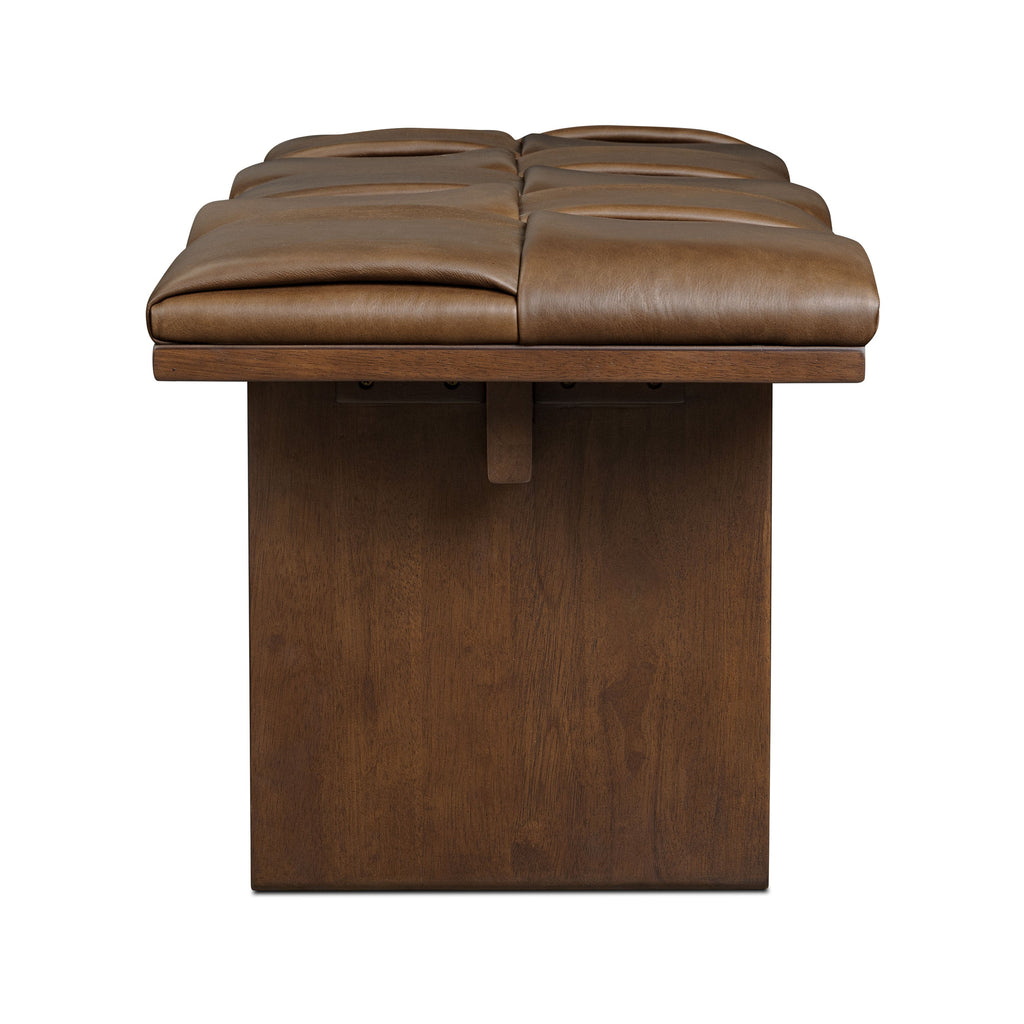 W&F Collection | Lapua 55" Leather Bench (Cocoa Brown)