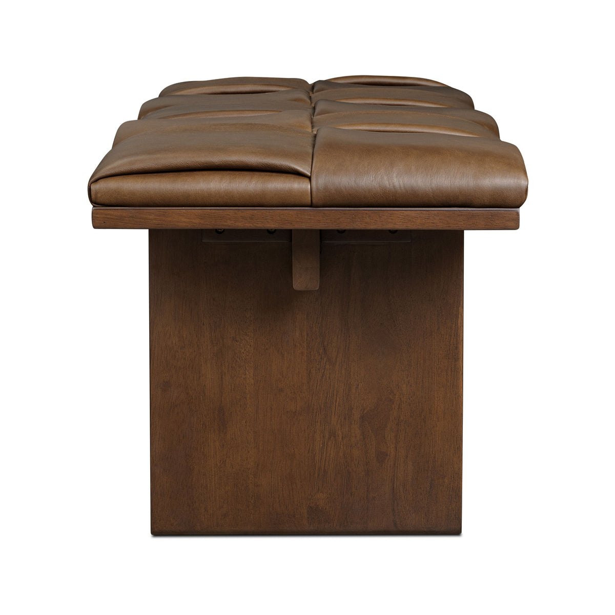W&F Collection | Lapua 55" Leather Bench (Cocoa Brown)
