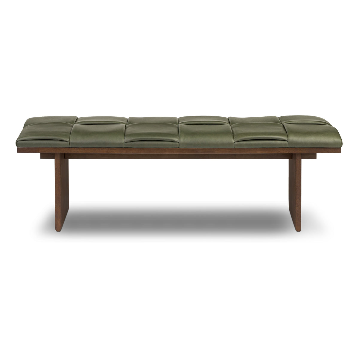W&F Collection | Lapua 55" Leather Bench (Olivine Green)