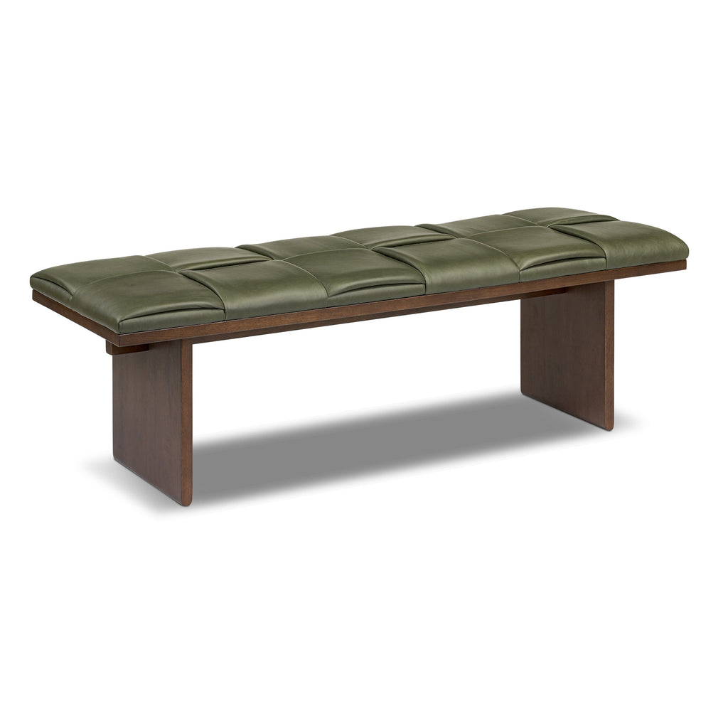 W&F Collection | Lapua 55" Leather Bench (Olivine Green)