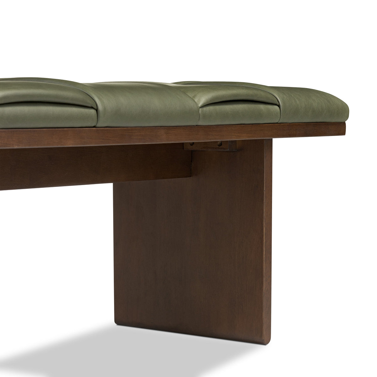 W&F Collection | Lapua 55" Leather Bench (Olivine Green)
