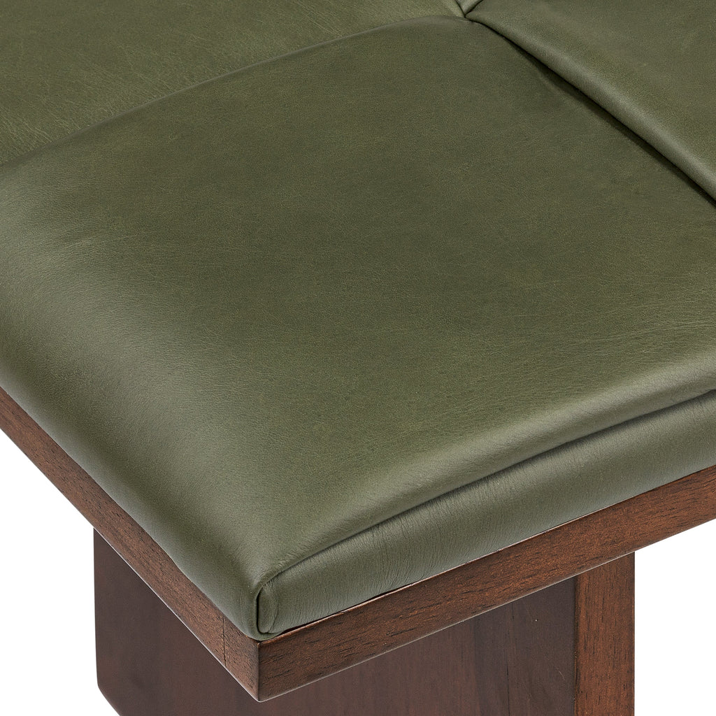 W&F Collection | Lapua 55" Leather Bench (Olivine Green)